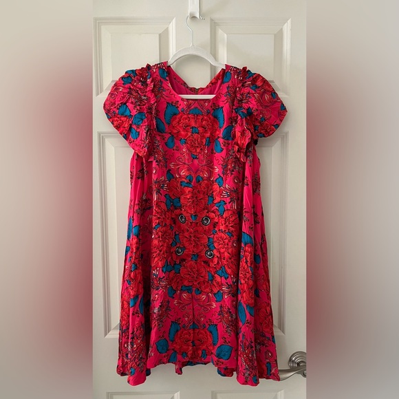 Free People Yara Printed Mini Dress Flowy lightweight boho Short flutter sleeves - Picture 1 of 10